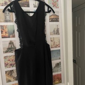 Black Bib from high low mini dress